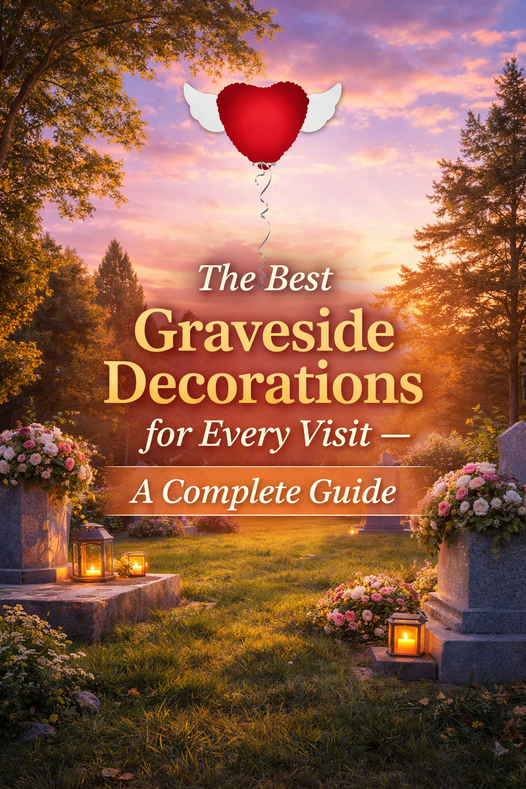 Best graveside decorations – memorial balloons, flowers and tributes at a headstone