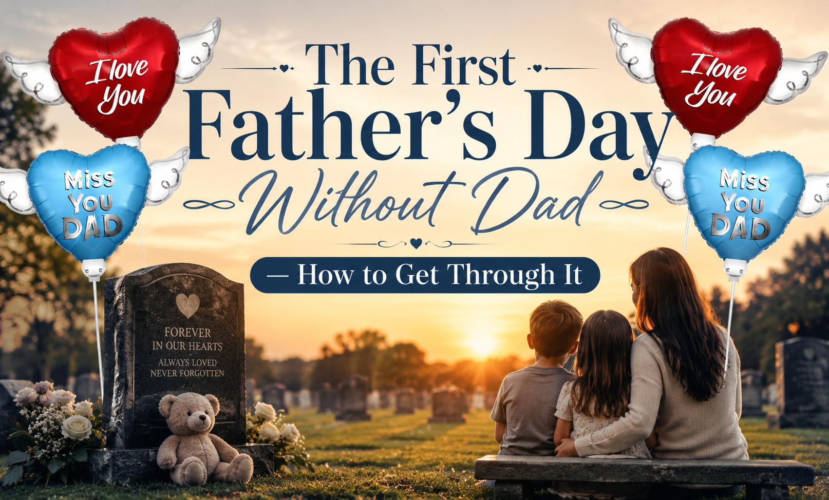 Quiet graveside moment on the first Father's Day without Dad