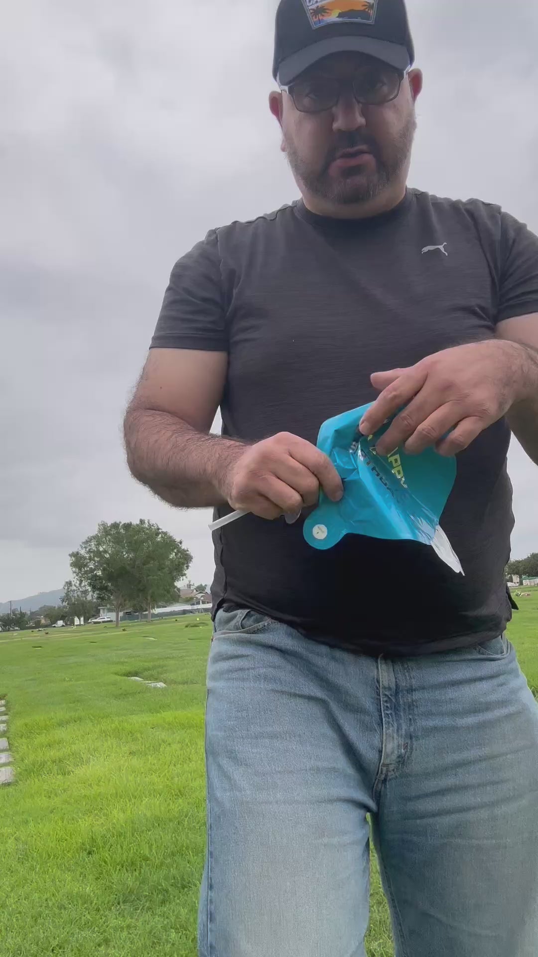 8" Blue Happy Heavenly Birthday Balloon on a stick (video)