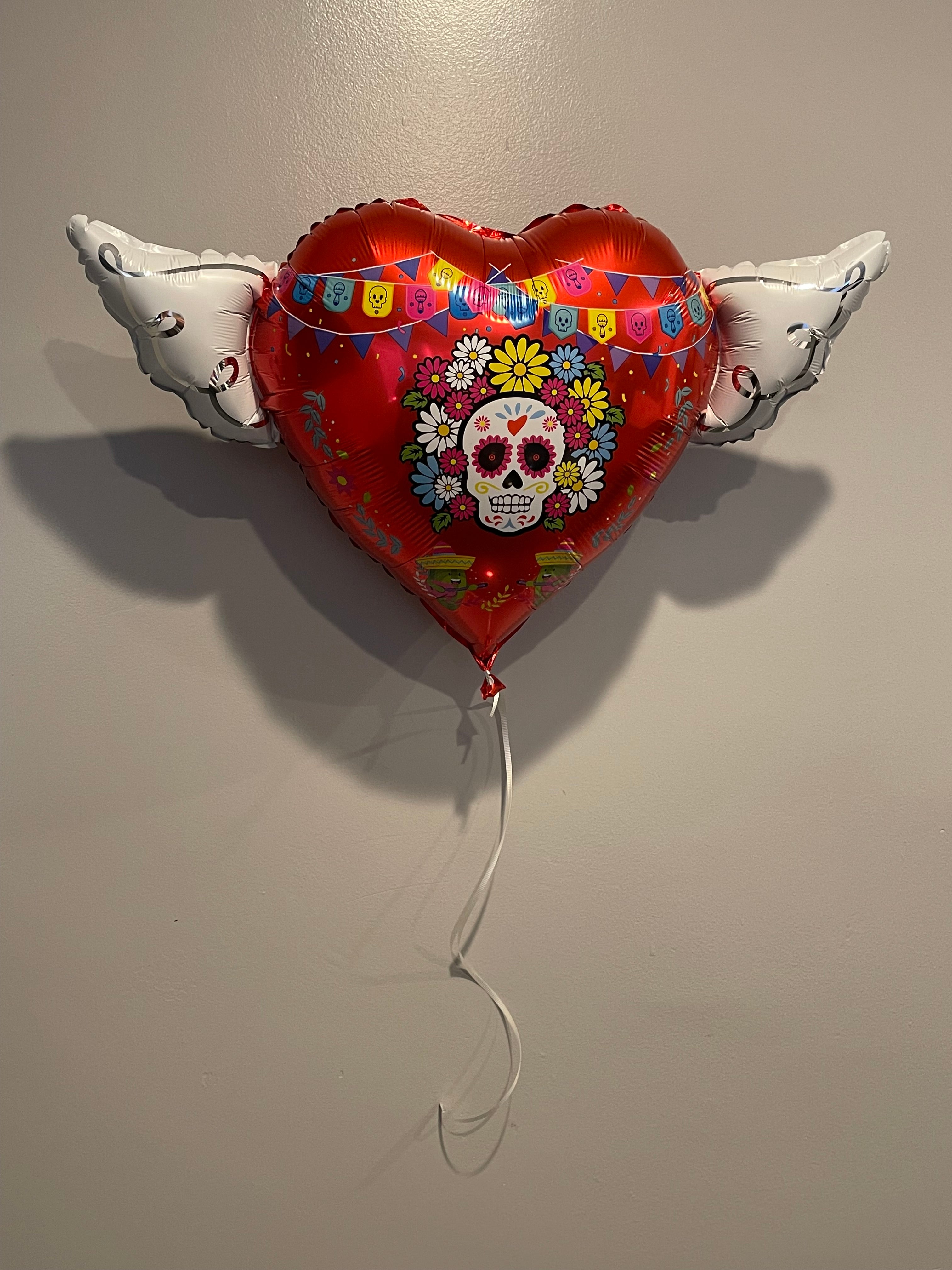 Halloween Day of the Dead Día de los Muertos Heavenly Balloons ™ Heart Shaped with angel wings (Red)