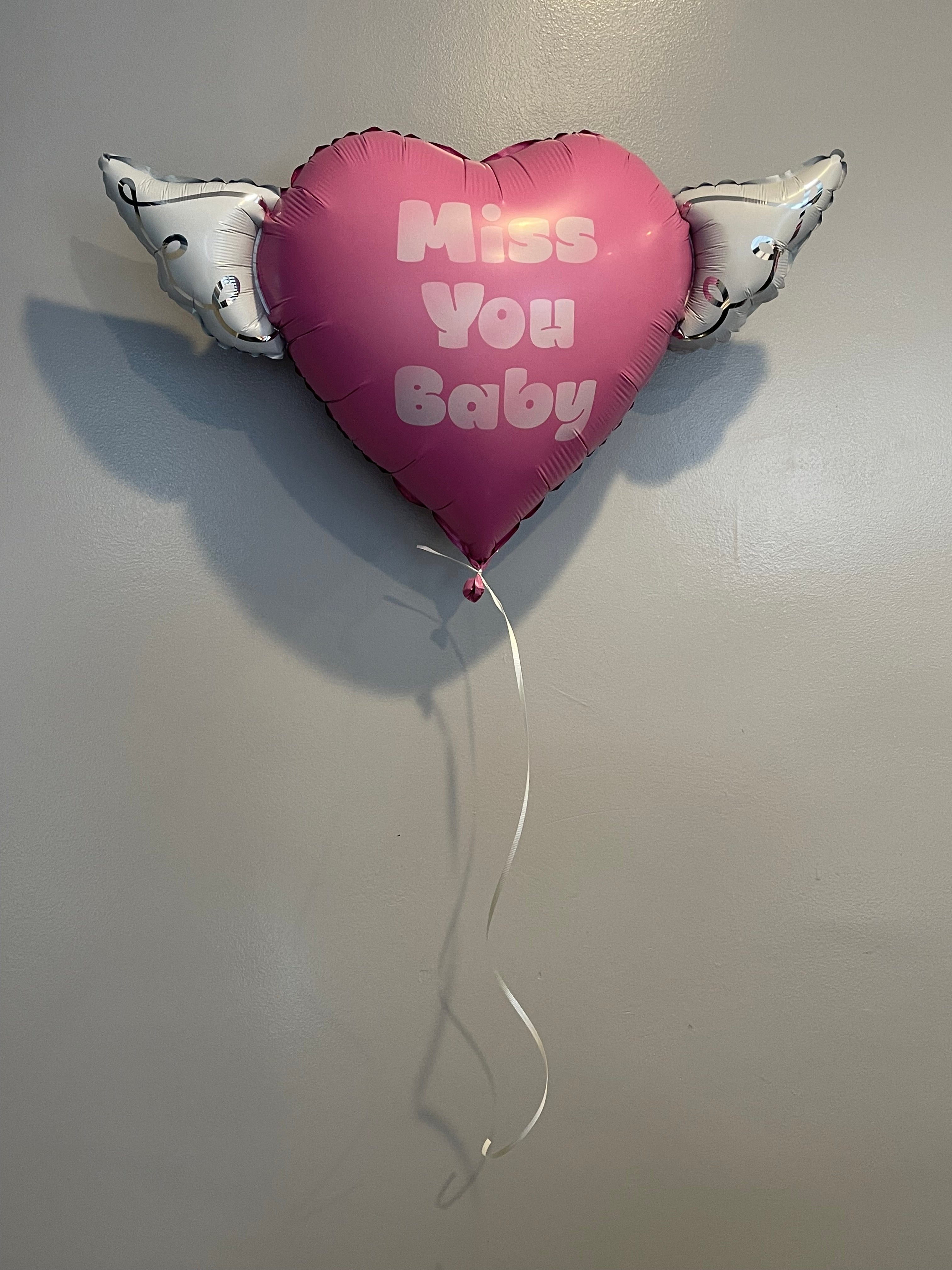 Miss You Baby Memorial Balloon – product photo on white background