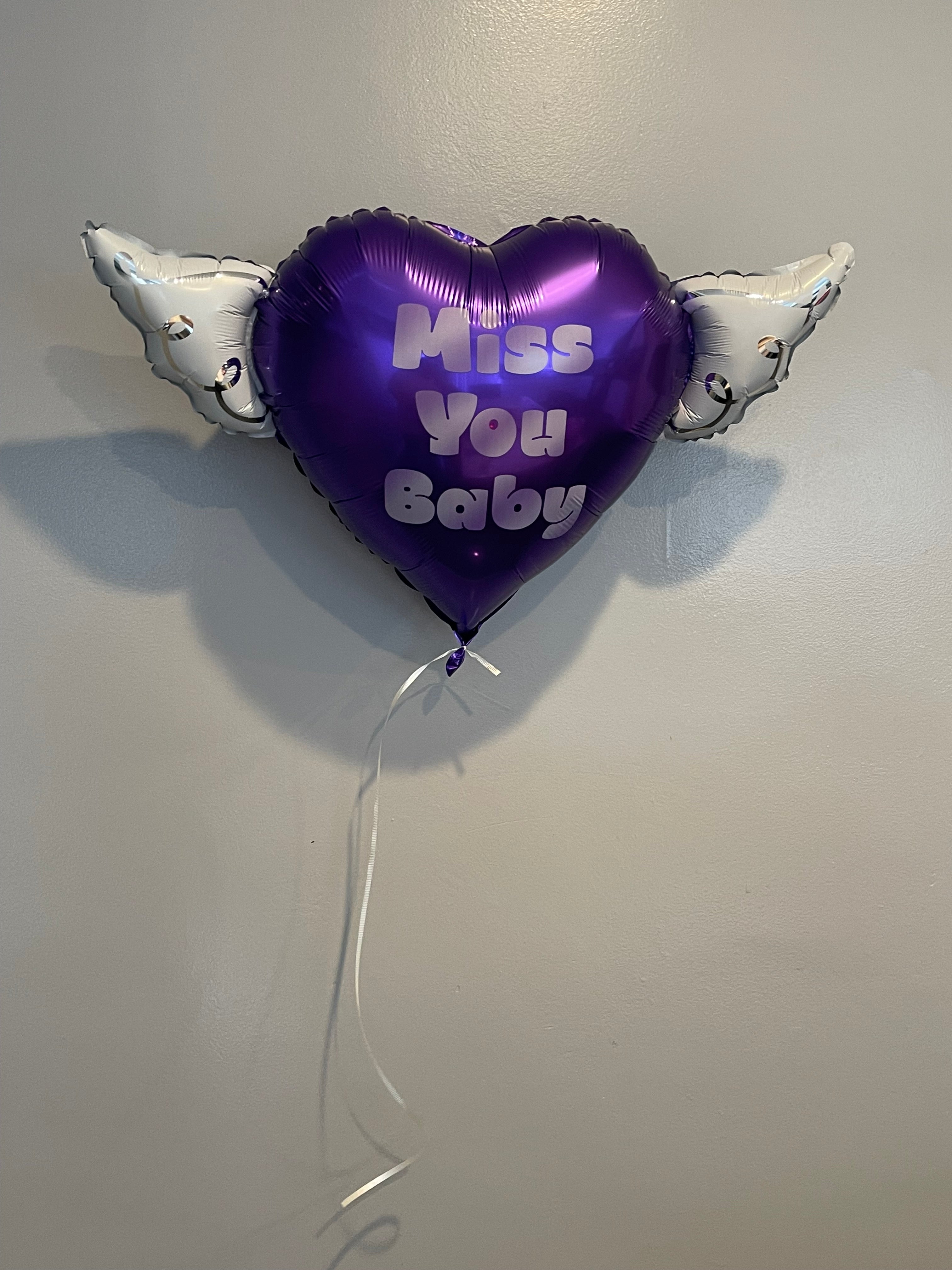 Miss You Baby Memorial Balloon – product photo on white background – view 3